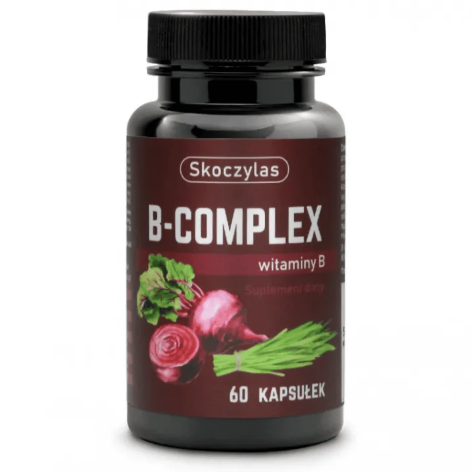B-complex skoczylas w brązowym opakowaniu na białym tle