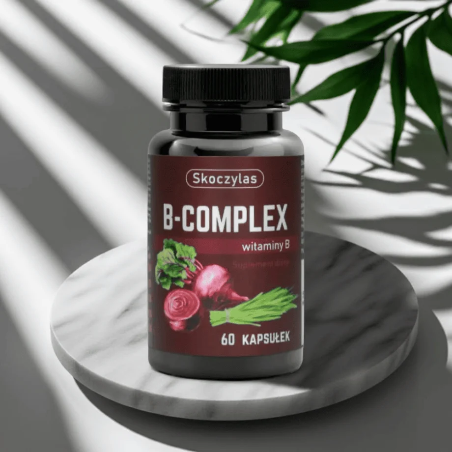 b-complex na tle marmurowej tacy