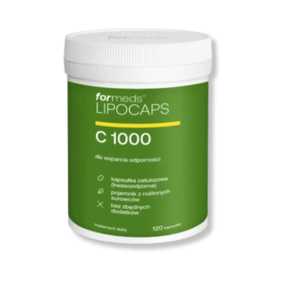 Lipocaps c 1000 od formeds w zielonym opakowaniu na bezbarwnym tle