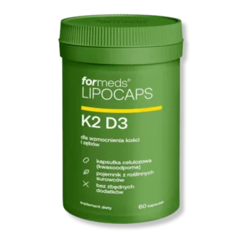 Opakowanie Formeds LIPOCAPS K2+D3 – widok przedni.
