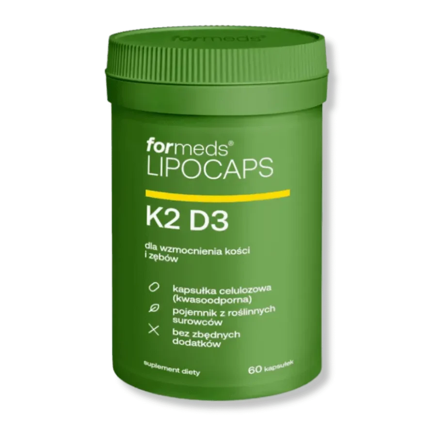 Opakowanie Formeds LIPOCAPS K2+D3 – widok przedni.