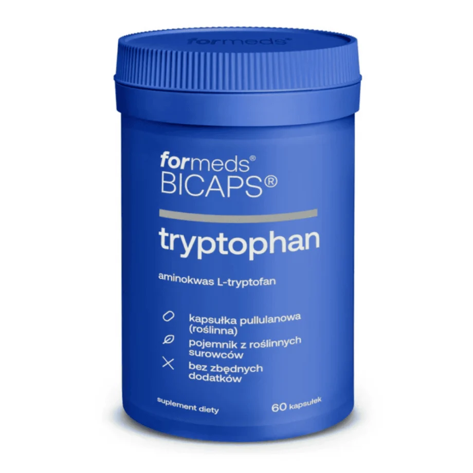 BiCaps Tryptophan 500 mg - suplement z L-Tryptofanem w kapsułkach od Formeds wspierający zdrowy sen i równowagę emocjonalną