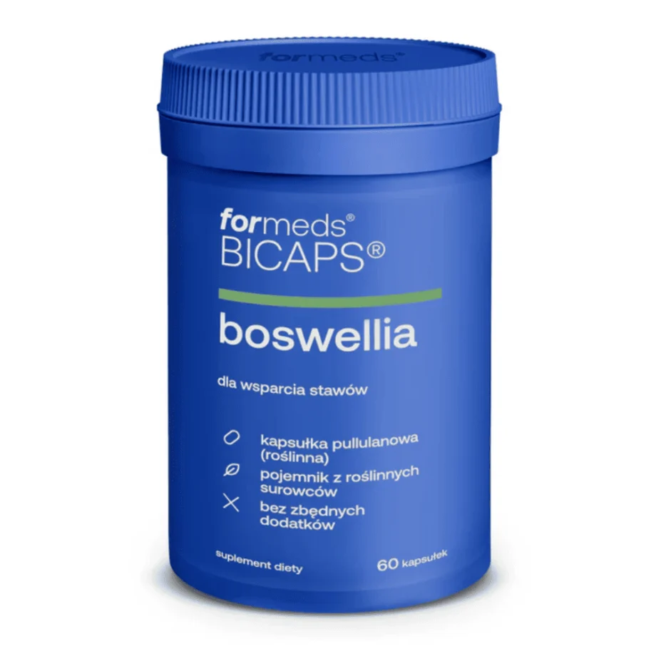 Opakowanie BICAPS BOSWELLIA Formeds 60 kapsułek z ekstraktem kadzidłowca na białym tle