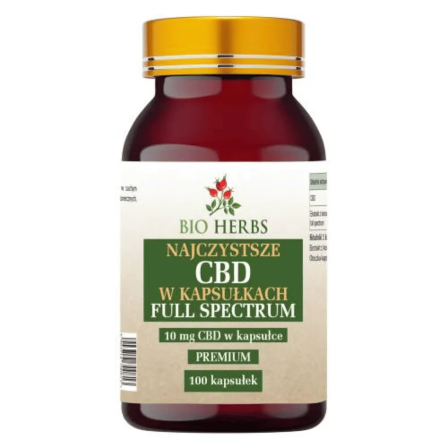 CBD Full Spectrum 10 mg Bio-Herbs - 100 kapsułek z optymalną dawką kannabinoidów