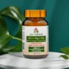 D3 Magnez Cynk Bio-Herbs - suplement premium na marmurowym blacie z zielonym liściem symbolizującym naturalny skład