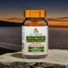 D3 Magnez Cynk Bio-Herbs na tle zachodzącego słońca - synergia witaminy słońca, magnezu i cynku dla kompleksowego zdrowia