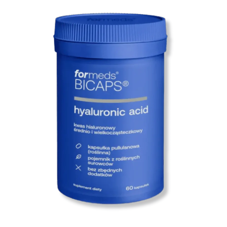 Opakowanie Bicaps Hyaluronic Acid od Formeds – widok z przodu.