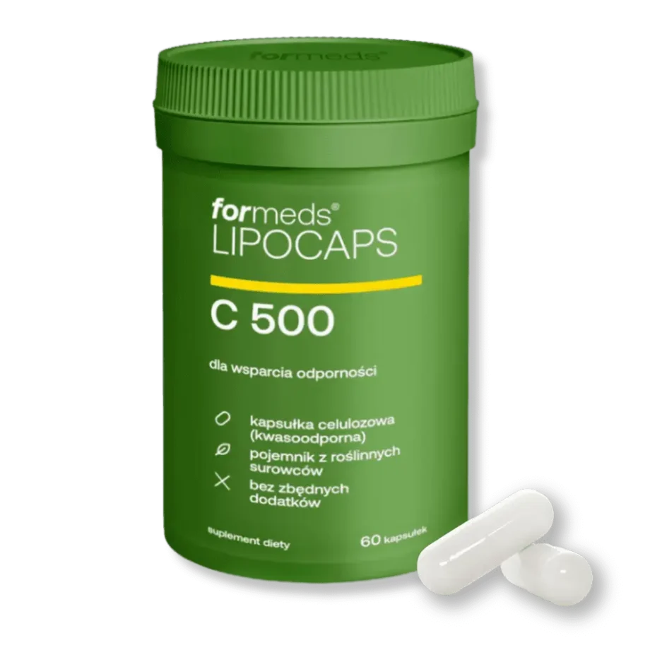 Opakowanie Formeds LIPOCAPS C 500 z kapsułkami.