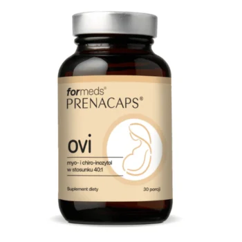 PRENACAPS OVI - myo-inozytol i D-chiro-inozytol w stosunku 40:1 oraz NAC w szklanie butelce - suplement diety dla kobiet starających się o dziecko