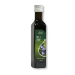 Butelka oleju lnianego z nasionami konopi - naturalne źródło kwasów omega-3