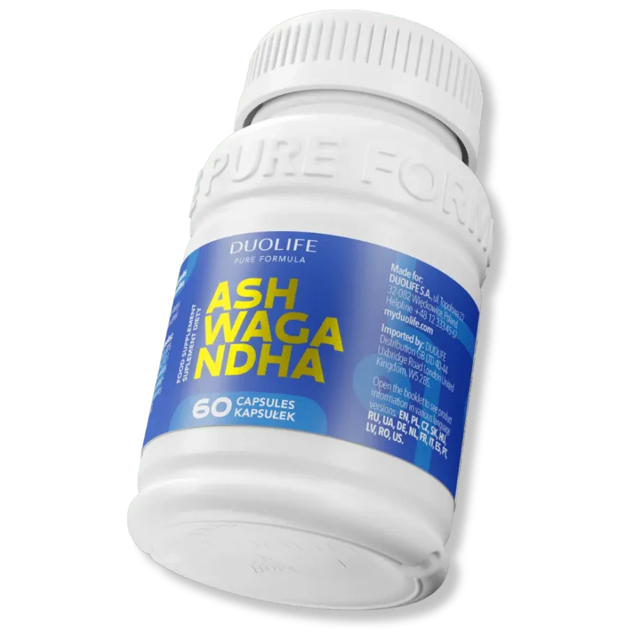duolife ashwaganda w opakowaniu w perspektywie