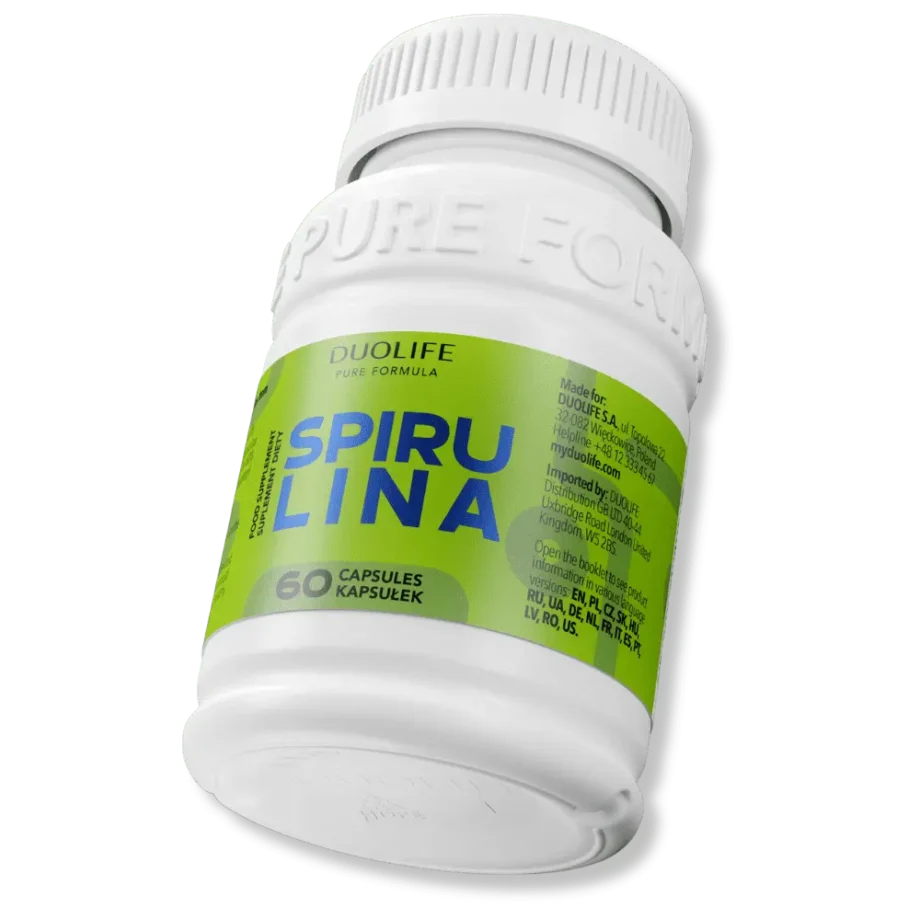 Duolife spirulina opakowanie w perspektywie