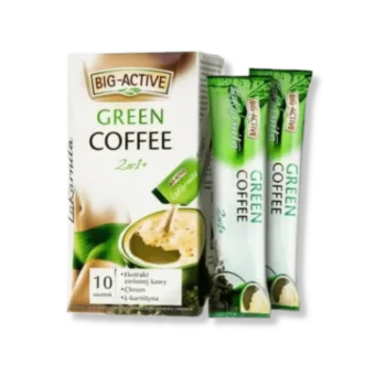 Opakowanie La Karnita GREEN COFFEE 2w1+ – przód z dwiema saszetkami