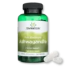Adaptogen na radzenie sobie ze stresem – Ashwagandha Full Spectrum 450mg firmy Swanson – widok opakowania z przodu z dwoma kapsułkami.