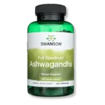 Adaptogen na radzenie sobie ze stresem – Ashwagandha Full Spectrum 450mg firmy Swanson – widok opakowania z przodu.