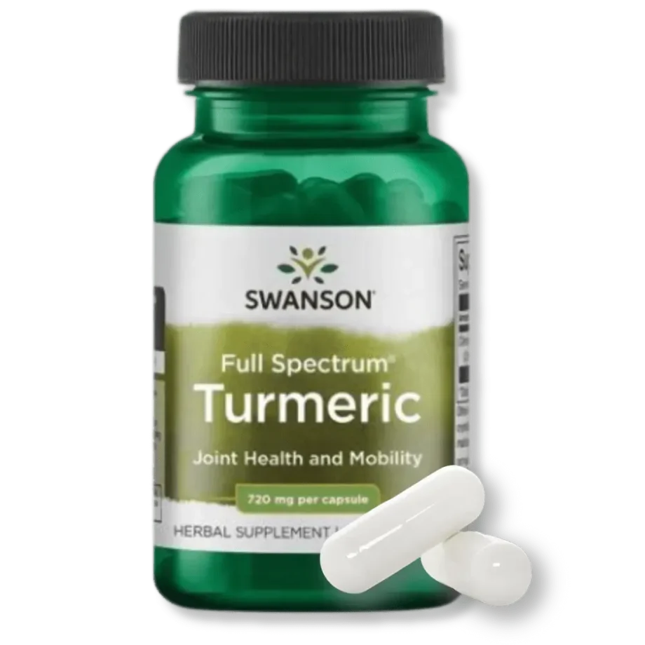 Opakowanie swanson turmeric full spectrum z dwoma kapsułkami