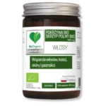Brązowy słoiczek z suplementem diety pokrzywa bio + skrzyp polny bio beorganic