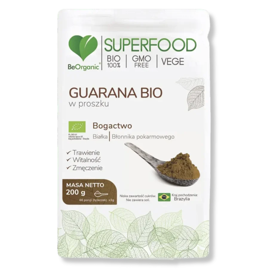 Opakowanie guarana w proszku od beorganic