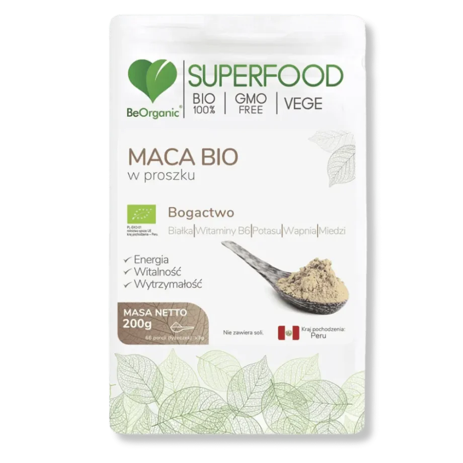 Opakowanie maca bio naturalnego adaptogenu