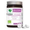 Cholesterol beorganic w trzema tabletkami na białym tle