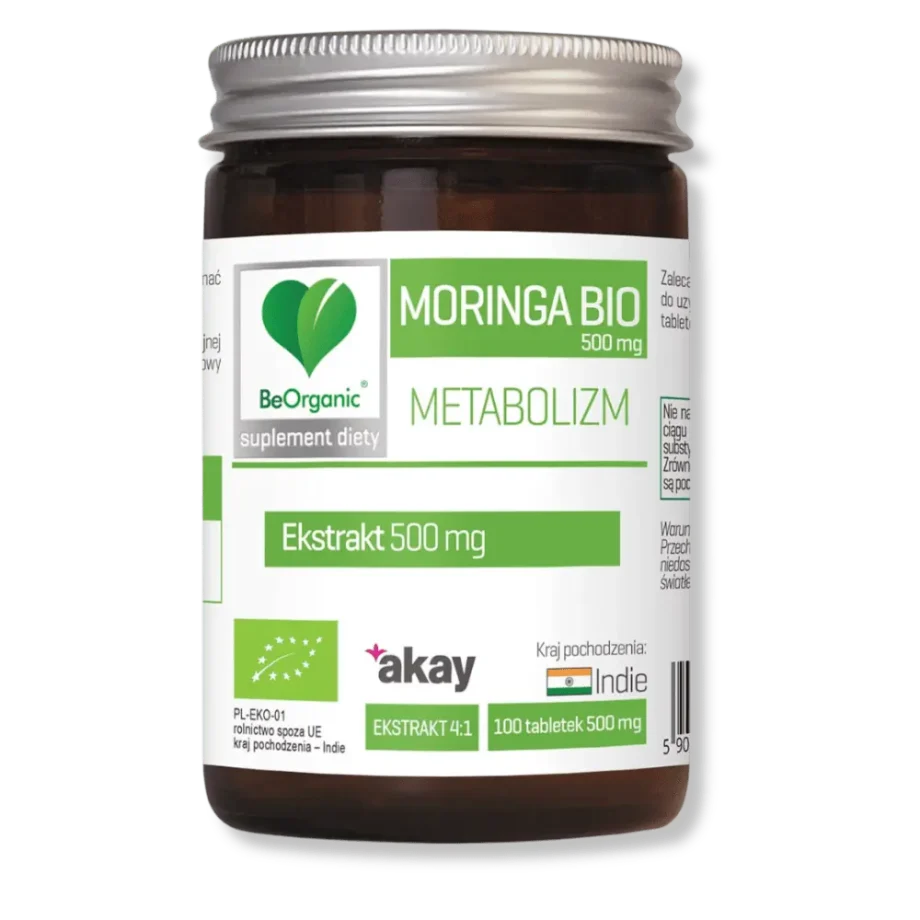 Metabolizm moringa od beorganic na bezbarwnym tle