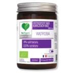 Wątroba beorganic w brązowym opakowaniu na bezbarwnym tle
