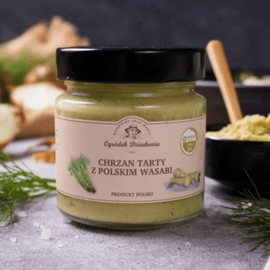 chrzan tarty z wasabi ogródek dziadunia w słoiku i w miseczce