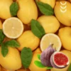 Owoc figi na tle cytryn, jako głowne składniki konfitury z cytryny z figami
