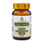 Brązowy słoiczek z ginkgo biloba intense w sklepie 3filaryzdrowia na białym tle.