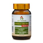 ginkgo biloba premium , brązwowy słoiczek na białym tle w sklepie 3 filary zdrowia