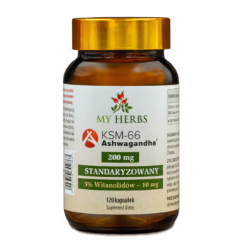 Ashwaganda KSM-66 My Herbs w sklepie 3 filary zdrowia na białym tle