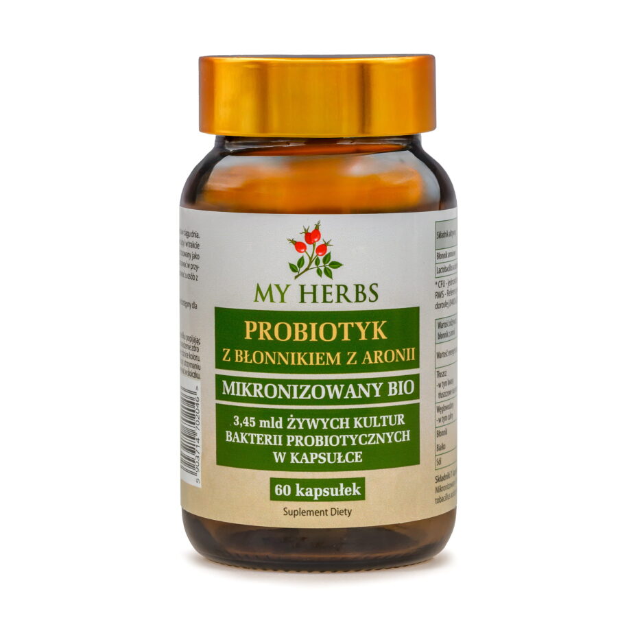 Brązowy słoik probiotyk z błonnikiem z aronii