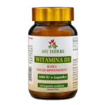 Brązowy słoiczek w witaminą d3 5000 na białym tle