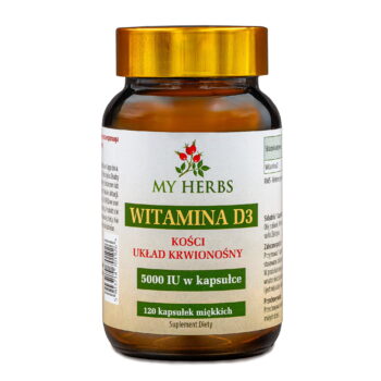 Brązowy słoiczek w witaminą d3 5000 na białym tle