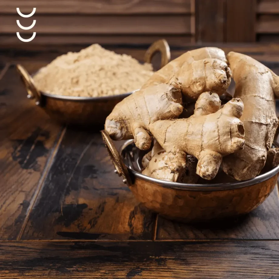 Korzeń imbiru jako składnik suplementu curcumin i ginger bio herbs
