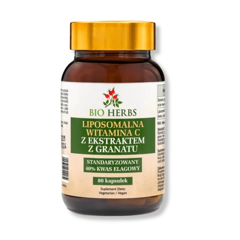 Słoik liposomalnej witaminy c z granatem od bio herbs