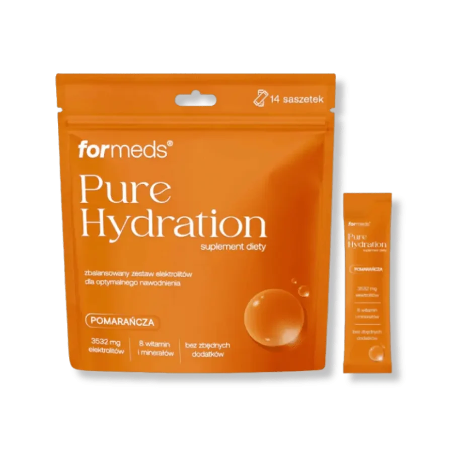 pure hydration pomarańcza opakowanie wraz z saszetką