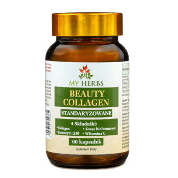 Brązowy słoiczek suplementu beauty collagen na białym tle