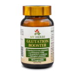 brązowy słoiczek z glutation booster od my herbs na białym polu