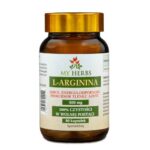 Brązowy słoiczek l-arginina od my herbs na białym tle