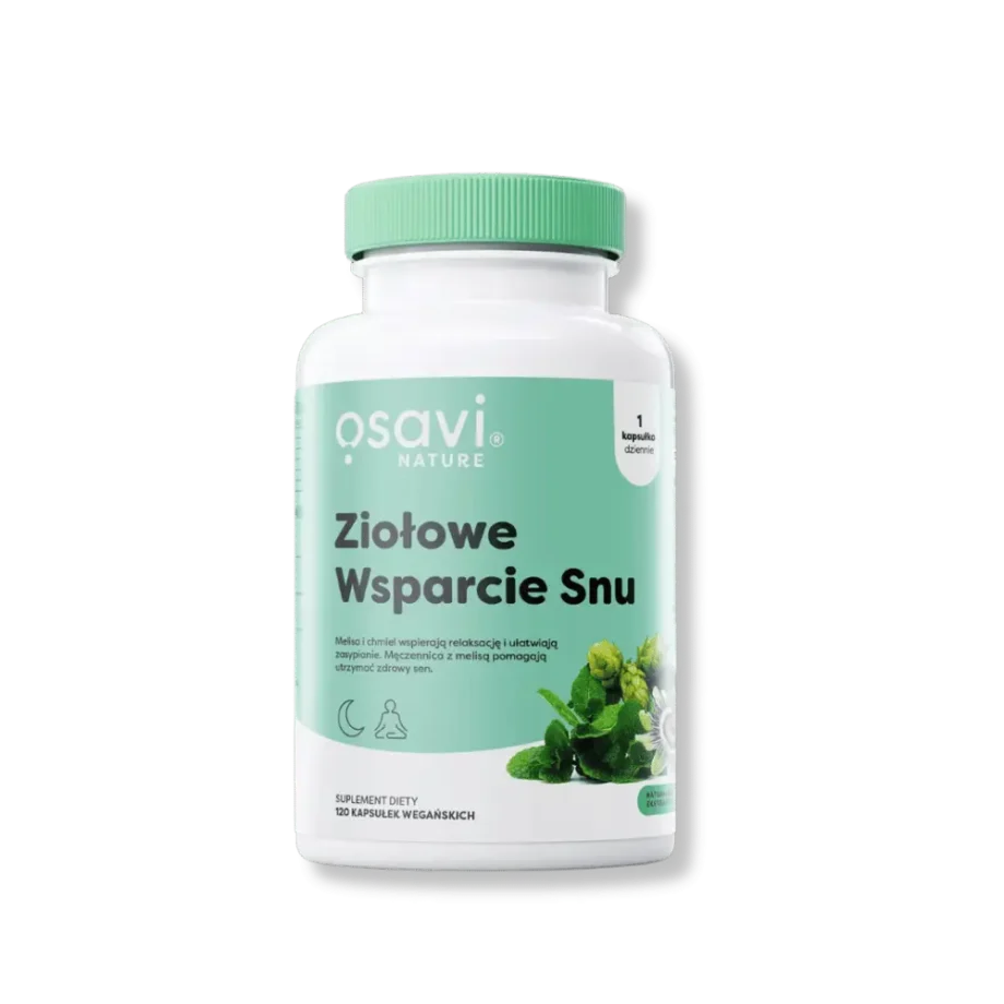Ziolowe wsparcie snu białe opakowanie suplementu od Osavi
