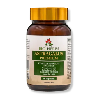 Brązowy słoiczek suplementu diety bio herbs - astragalus premium