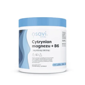 OSAVI Cytrynian Magnezu B6 Proszek 250 g - opakowanie na białym tle