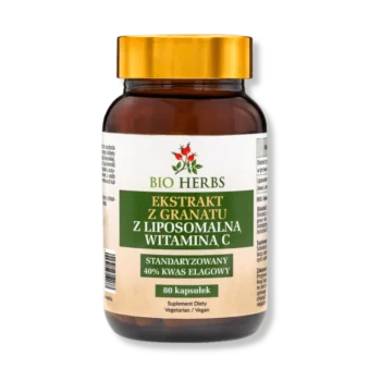 Brązowa buteleczka ekstraktu z granatu bio herbs