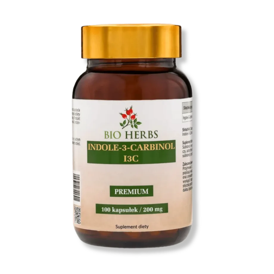 Słoik suplementu diety indole carbinol bio herbs