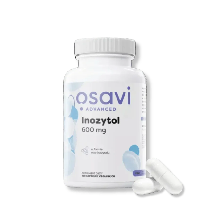 Inozytol 600 mg osavi w białym opakowaniu z dwoma kapsułkami