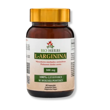 Słoiczek z suplementem diety l-arginina bio herbs