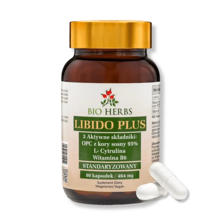 Opakowanie libido plus od BioHerbs z dwoma kapsułkami