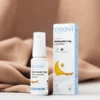 Melatonina passiflora spray Osavi 1mg 25ml smak czarnej porzeczki - opakowanie produktu na tle brązowej zasłony