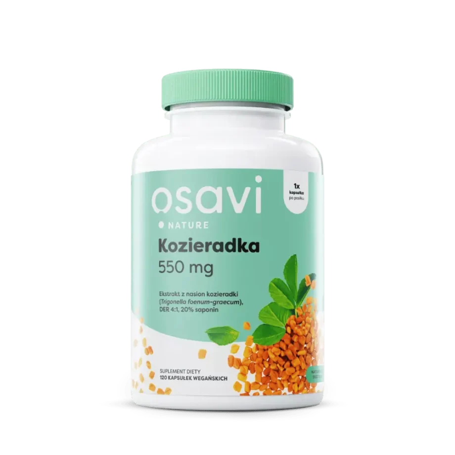 Białe opakowanie kozieradki od osavi 550 mg